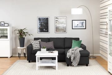 Crazy 3-sits Vändbar L-formad Divansoffa i Tyg - Antracit - Möbler - Soffa - Divansoffa & schäslongsoffa - 3 sits soffa med divan