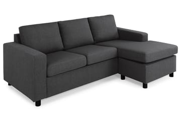 Crazy 3-sits Vändbar L-formad Divansoffa i Tyg - Antracit - Möbler - Soffa - Divansoffa & schäslongsoffa - 3 sits soffa med divan
