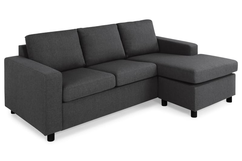 Crazy 3-sits Vändbar L-formad Divansoffa i Tyg - Antracit - Möbler - Soffa - Divansoffa & schäslongsoffa - 3 sits soffa med divan