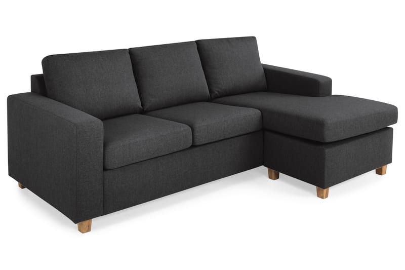 Crazy 3-sits Vändbar L-formad Divansoffa i Tyg - Antracit - Möbler - Soffa - Divansoffa & schäslongsoffa - 3 sits soffa med divan
