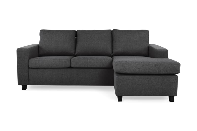 Crazy 3-sits Vändbar L-formad Divansoffa i Tyg - Antracit - Möbler - Soffa - Divansoffa & schäslongsoffa - 3 sits soffa med divan