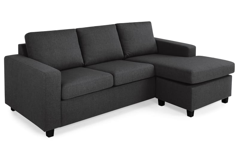 Crazy 3-sits Vändbar L-formad Divansoffa i Tyg - Antracit - Möbler - Soffa - Divansoffa & schäslongsoffa - 3 sits soffa med divan