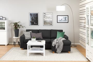 Crazy 3-sits Vändbar L-formad Divansoffa i Tyg - Antracit - Möbler - Soffa - Divansoffa & schäslongsoffa - 3 sits soffa med divan
