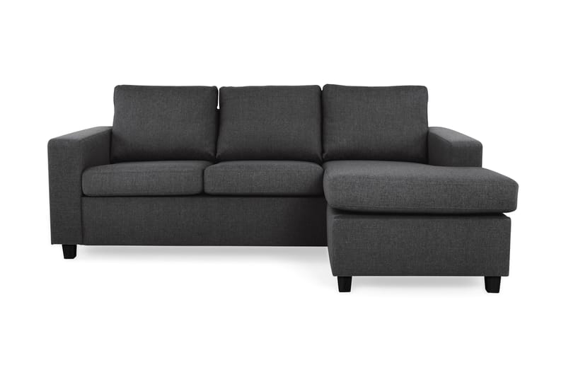 Crazy 3-sits Vändbar L-formad Divansoffa i Tyg, Antracit