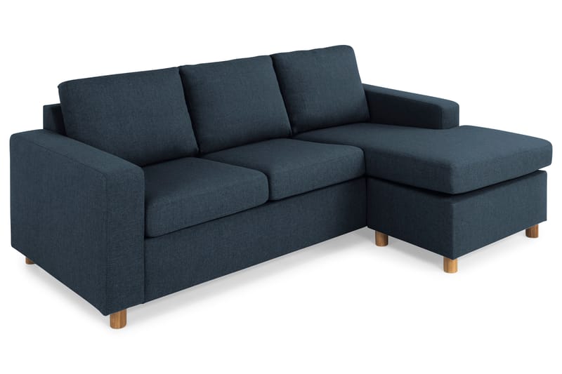 Crazy 3-sits Vändbar L-formad Divansoffa i Tyg - Blå - Möbler - Soffa - Divansoffa & schäslongsoffa - 3 sits soffa med divan