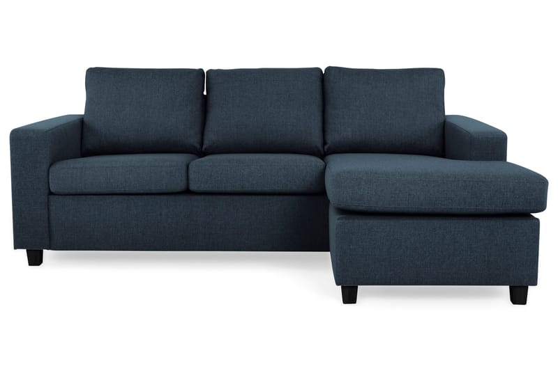 Crazy 3-sits Vändbar L-formad Divansoffa i Tyg, Blå