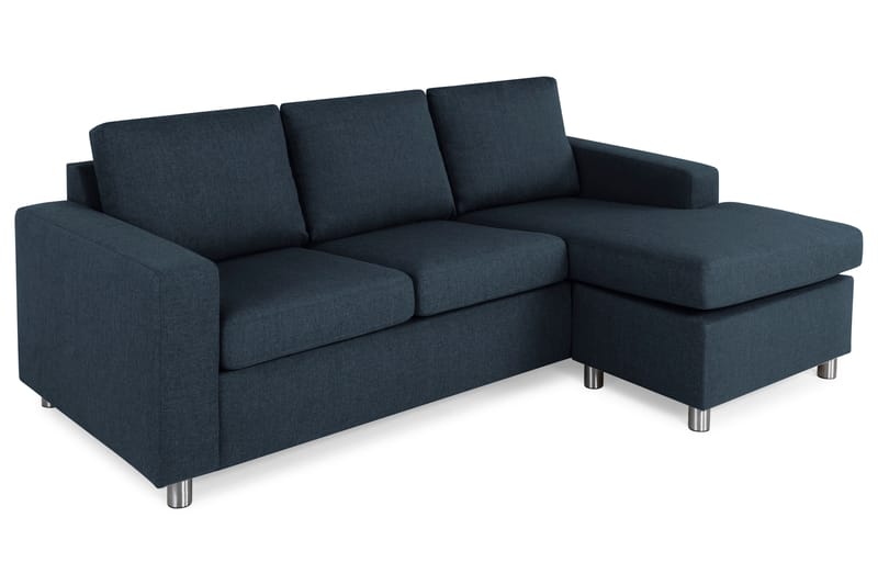 Crazy 3-sits Vändbar L-formad Divansoffa i Tyg - Blå - Möbler - Soffa - Divansoffa & schäslongsoffa - 3 sits soffa med divan