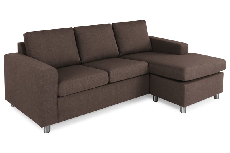 Crazy 3-sits Vändbar L-formad Divansoffa i Tyg - Brun - Möbler - Soffa - Divansoffa & schäslongsoffa - 3 sits soffa med divan