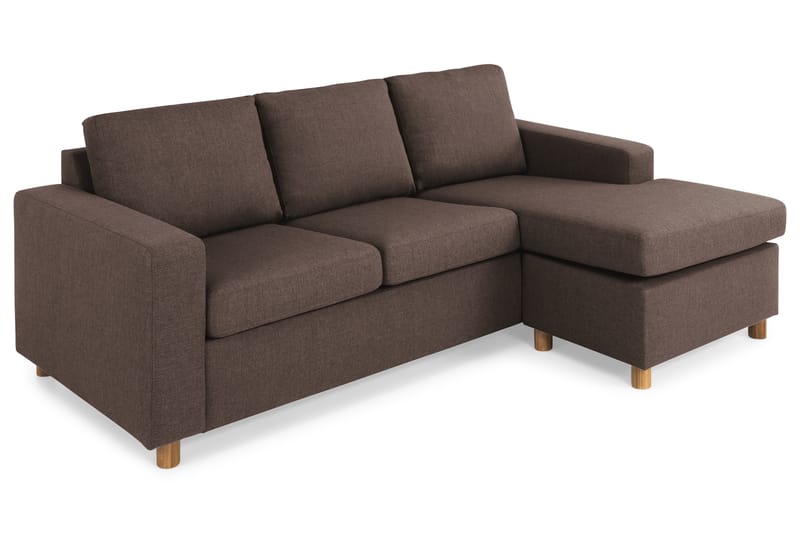 Crazy 3-sits Vändbar L-formad Divansoffa i Tyg - Brun - Möbler - Soffa - Divansoffa & schäslongsoffa - 3 sits soffa med divan