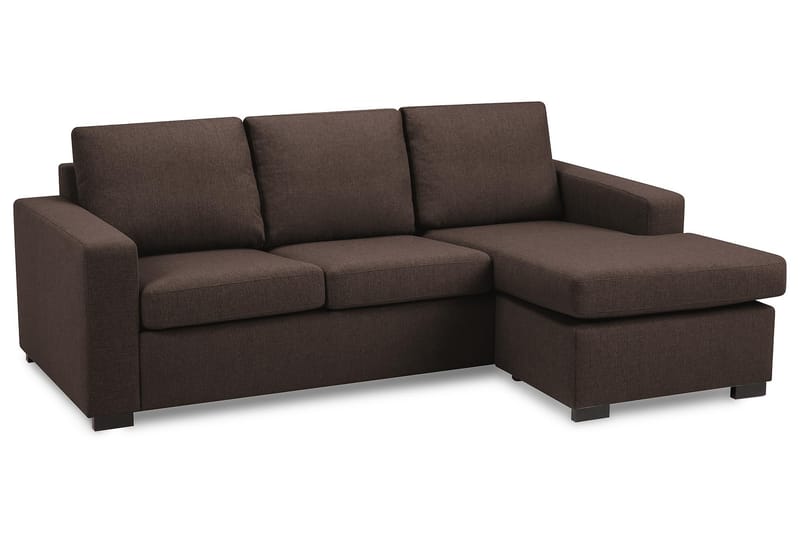 Crazy 3-sits Vändbar L-formad Divansoffa i Tyg - Brun - Möbler - Soffa - Divansoffa & schäslongsoffa - 3 sits soffa med divan