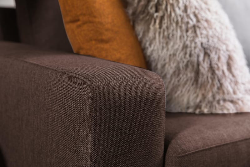 Crazy 3-sits Vändbar L-formad Divansoffa i Tyg - Brun - Möbler - Soffa - Divansoffa & schäslongsoffa - 3 sits soffa med divan