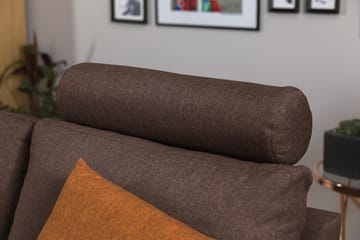 Crazy 3-sits Vändbar L-formad Divansoffa i Tyg - Brun - Möbler - Soffa - Divansoffa & schäslongsoffa - 3 sits soffa med divan