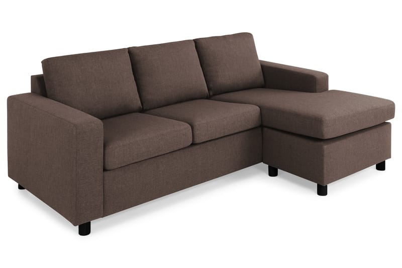 Crazy 3-sits Vändbar L-formad Divansoffa i Tyg - Brun - Möbler - Soffa - Divansoffa & schäslongsoffa - 3 sits soffa med divan
