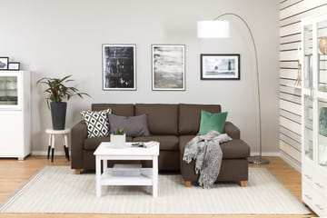 Crazy 3-sits Vändbar L-formad Divansoffa i Tyg - Brun - Möbler - Soffa - Divansoffa & schäslongsoffa - 3 sits soffa med divan