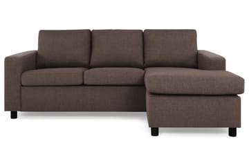 Crazy 3-sits Vändbar L-formad Divansoffa i Tyg - Brun - Möbler - Soffa - Divansoffa & schäslongsoffa - 3 sits soffa med divan