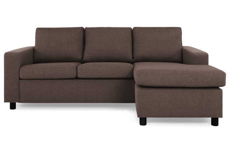 Crazy 3-sits Vändbar L-formad Divansoffa i Tyg - Brun - Möbler - Soffa - Divansoffa & schäslongsoffa - 3 sits soffa med divan
