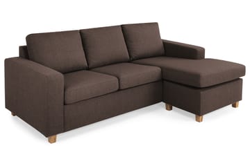 Crazy 3-sits Vändbar L-formad Divansoffa i Tyg - Brun - Möbler - Soffa - Divansoffa & schäslongsoffa - 3 sits soffa med divan
