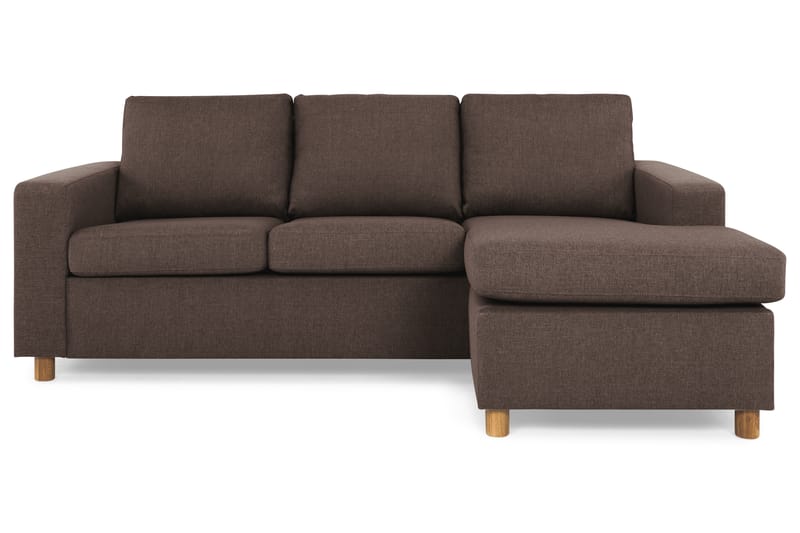 Crazy 3-sits Vändbar L-formad Divansoffa i Tyg - Brun - Möbler - Soffa - Divansoffa & schäslongsoffa - 3 sits soffa med divan