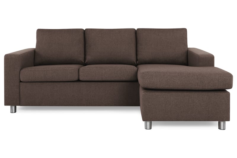 Crazy 3-sits Vändbar L-formad Divansoffa i Tyg - Brun - Möbler - Soffa - Divansoffa & schäslongsoffa - 3 sits soffa med divan