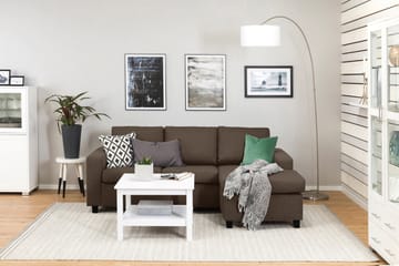 Crazy 3-sits Vändbar L-formad Divansoffa i Tyg - Brun - Möbler - Soffa - Divansoffa & schäslongsoffa - 3 sits soffa med divan