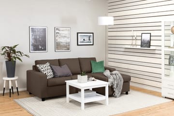 Crazy 3-sits Vändbar L-formad Divansoffa i Tyg - Brun - Möbler - Soffa - Divansoffa & schäslongsoffa - 3 sits soffa med divan