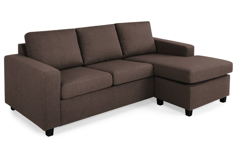 Crazy 3-sits Vändbar L-formad Divansoffa i Tyg - Brun - Möbler - Soffa - Divansoffa & schäslongsoffa - 3 sits soffa med divan