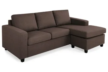 Crazy 3-sits Vändbar L-formad Divansoffa i Tyg - Brun - Möbler - Soffa - Divansoffa & schäslongsoffa - 3 sits soffa med divan
