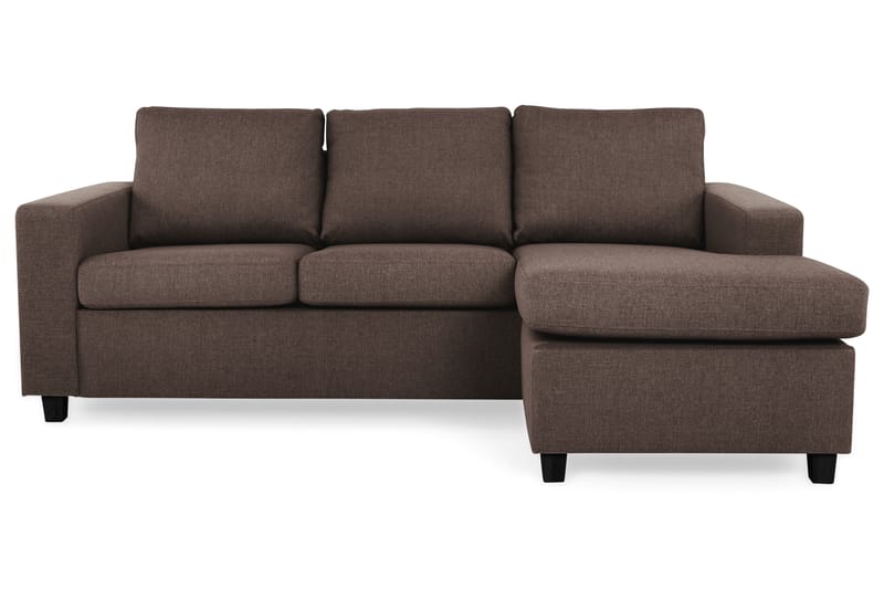 Crazy 3-sits Vändbar L-formad Divansoffa i Tyg - Brun - Möbler - Soffa - Divansoffa & schäslongsoffa - 3 sits soffa med divan