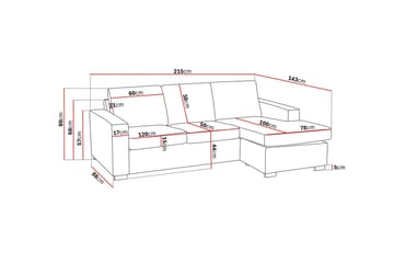 Crazy 3-sits Vändbar L-formad Divansoffa i Tyg - Brun - Möbler - Soffa - Divansoffa & schäslongsoffa - 3 sits soffa med divan