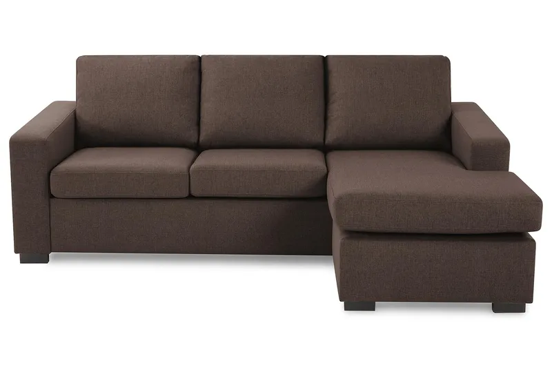 Crazy 3-sits Vändbar L-formad Divansoffa i Tyg - Brun - Möbler - Soffa - Divansoffa & schäslongsoffa - 3 sits soffa med divan