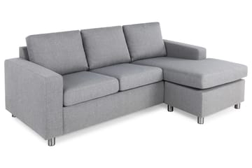 Crazy 3-sits Vändbar L-formad Divansoffa i Tyg - Grå - Möbler - Soffa - Divansoffa & schäslongsoffa - 3 sits soffa med divan