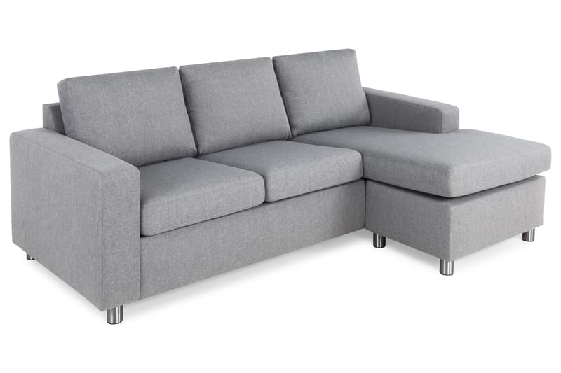 Crazy 3-sits Vändbar L-formad Divansoffa i Tyg - Grå - Möbler - Soffa - Divansoffa & schäslongsoffa - 3 sits soffa med divan