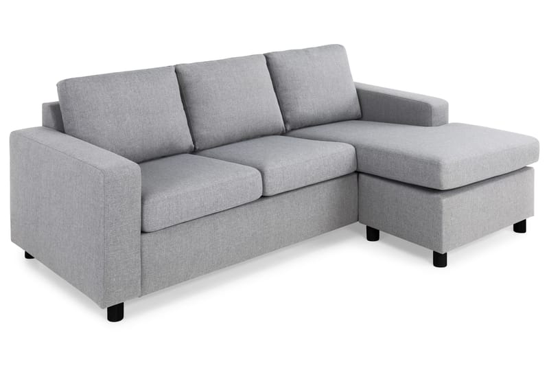 Crazy 3-sits Vändbar L-formad Divansoffa i Tyg - Grå - Möbler - Soffa - Divansoffa & schäslongsoffa - 3 sits soffa med divan