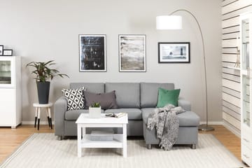 Crazy 3-sits Vändbar L-formad Divansoffa i Tyg - Grå - Möbler - Soffa - Divansoffa & schäslongsoffa - 3 sits soffa med divan