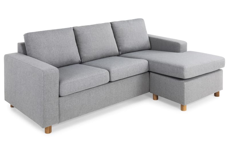 Crazy 3-sits Vändbar L-formad Divansoffa i Tyg - Grå - Möbler - Soffa - Divansoffa & schäslongsoffa - 3 sits soffa med divan