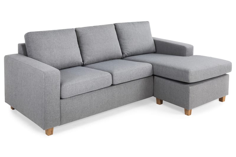 Crazy 3-sits Vändbar L-formad Divansoffa i Tyg - Grå - Möbler - Soffa - Divansoffa & schäslongsoffa - 3 sits soffa med divan