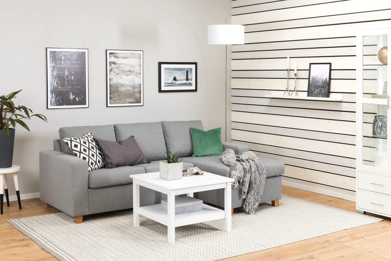 Crazy 3-sits Vändbar L-formad Divansoffa i Tyg - Grå - Möbler - Soffa - Divansoffa & schäslongsoffa - 3 sits soffa med divan