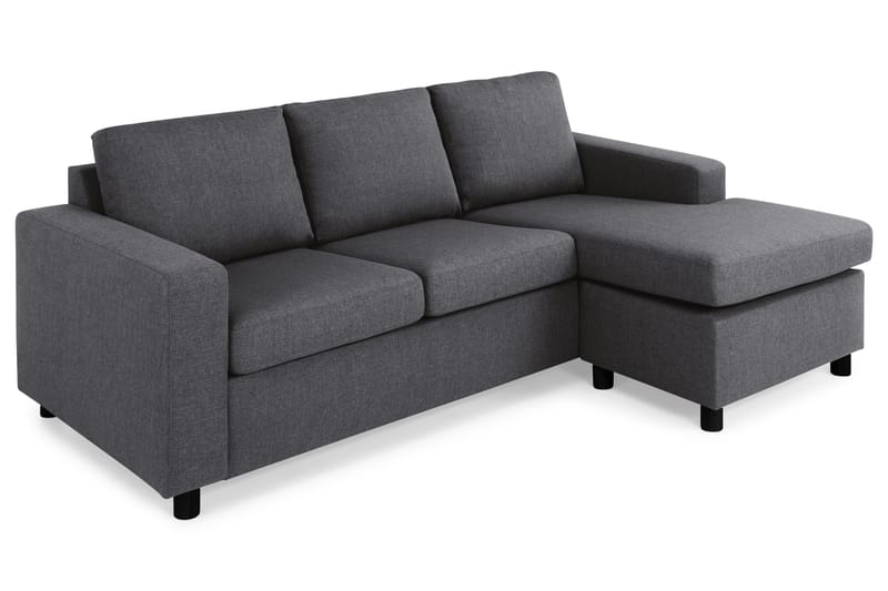Crazy 3-sits Vändbar L-formad Divansoffa i Tyg - Mörkgrå - Möbler - Soffa - Divansoffa & schäslongsoffa - 3 sits soffa med divan