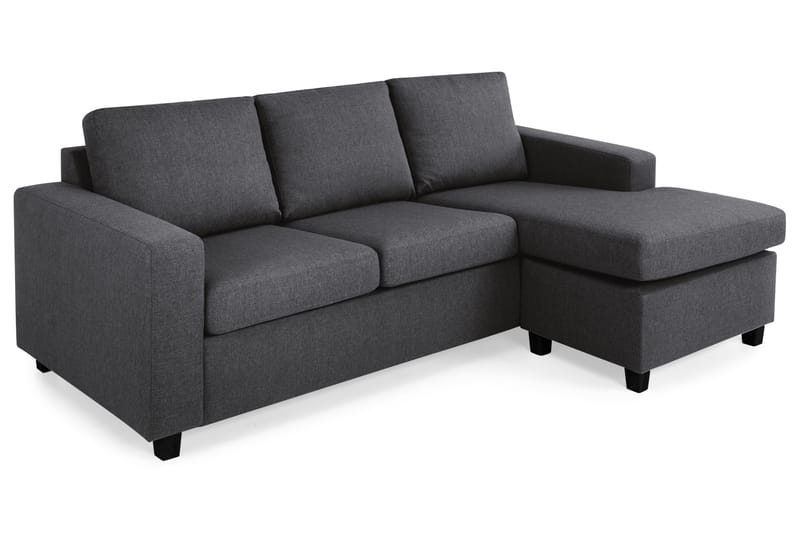 Crazy 3-sits Vändbar L-formad Divansoffa i Tyg - Mörkgrå - Möbler - Soffa - Divansoffa & schäslongsoffa - 3 sits soffa med divan