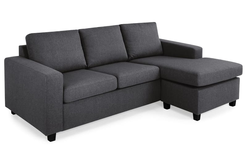 Crazy 3-sits Vändbar L-formad Divansoffa i Tyg - Mörkgrå - Möbler - Soffa - Divansoffa & schäslongsoffa - 3 sits soffa med divan