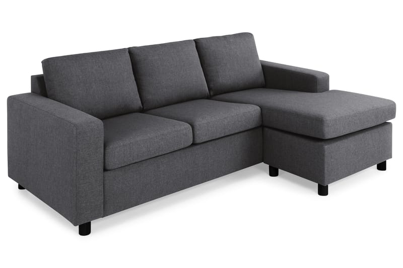 Crazy 3-sits Vändbar L-formad Divansoffa i Tyg - Mörkgrå - Möbler - Soffa - Divansoffa & schäslongsoffa - 3 sits soffa med divan