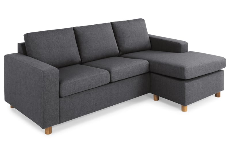 Crazy 3-sits Vändbar L-formad Divansoffa i Tyg - Mörkgrå - Möbler - Soffa - Divansoffa & schäslongsoffa - 3 sits soffa med divan