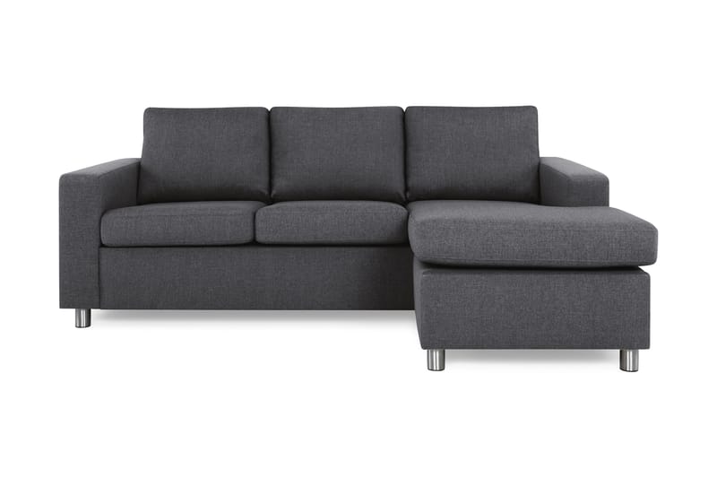 Crazy 3-sits Vändbar L-formad Divansoffa i Tyg - Mörkgrå - Möbler - Soffa - Divansoffa & schäslongsoffa - 3 sits soffa med divan