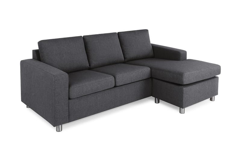 Crazy 3-sits Vändbar L-formad Divansoffa i Tyg - Mörkgrå - Möbler - Soffa - Divansoffa & schäslongsoffa - 3 sits soffa med divan