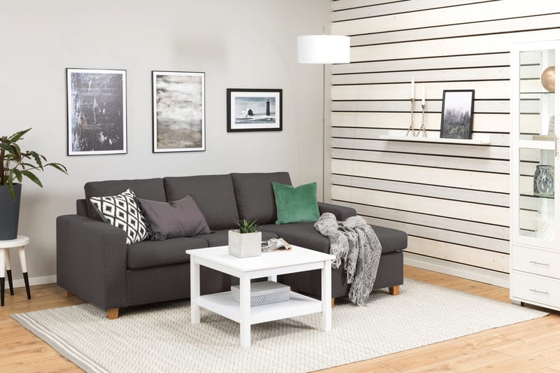 Crazy 3-sits Vändbar L-formad Divansoffa i Tyg - Mörkgrå - Möbler - Soffa - Divansoffa & schäslongsoffa - 3 sits soffa med divan