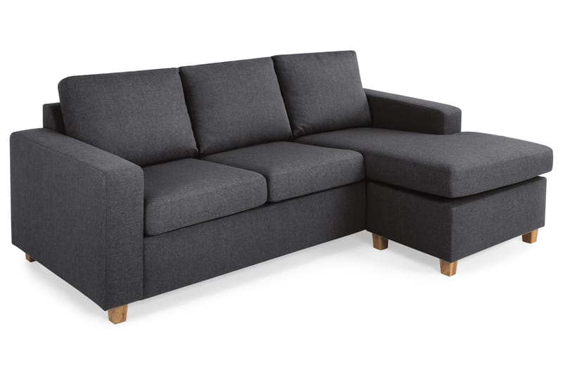 Crazy 3-sits Vändbar L-formad Divansoffa i Tyg - Mörkgrå - Möbler - Soffa - Divansoffa & schäslongsoffa - 3 sits soffa med divan