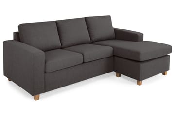 Crazy 3-sits Vändbar L-formad Divansoffa i Tyg - Mörkgrå - Möbler - Soffa - Divansoffa & schäslongsoffa - 3 sits soffa med divan