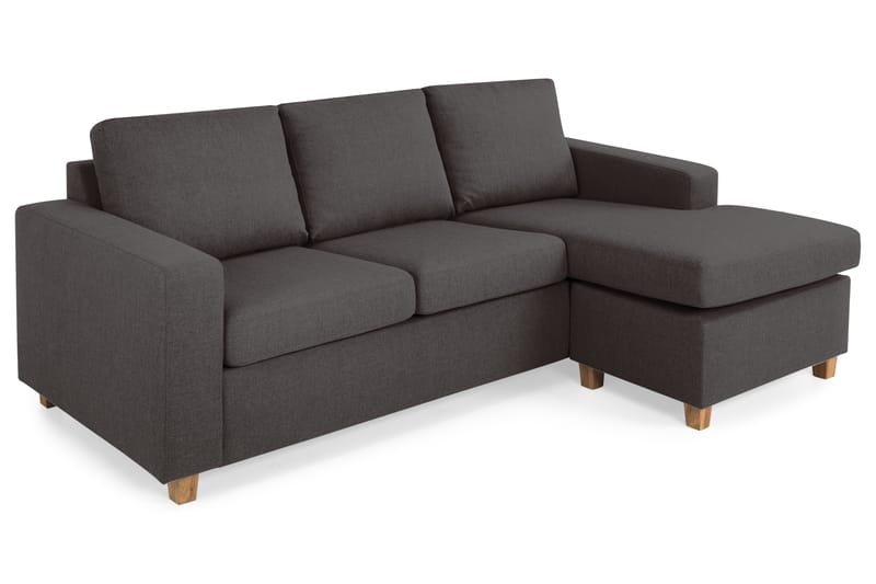 Crazy 3-sits Vändbar L-formad Divansoffa i Tyg - Mörkgrå - Möbler - Soffa - Divansoffa & schäslongsoffa - 3 sits soffa med divan