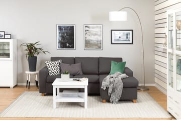 Crazy 3-sits Vändbar L-formad Divansoffa i Tyg - Mörkgrå - Möbler - Soffa - Divansoffa & schäslongsoffa - 3 sits soffa med divan