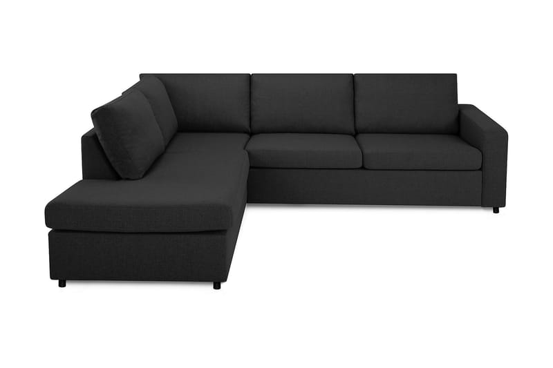 Crazy 3-sits Vänstervänd L-formad Schäslongsoffa i Tyg - Antracit - Möbler - Soffa - Divansoffa & schäslongsoffa - 3 sits soffa med divan